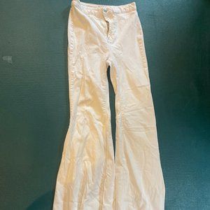 Free People White Flare Jeans